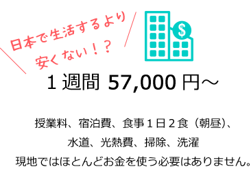 1週間 57,000円〜 1週間 57,000円〜