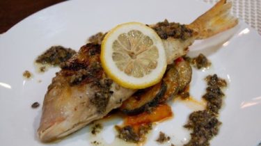 Sauteed Fish Tapenade Sause and Ratatouile (2087)