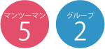 マンツーマン 5 コマ 、グループ2コマ